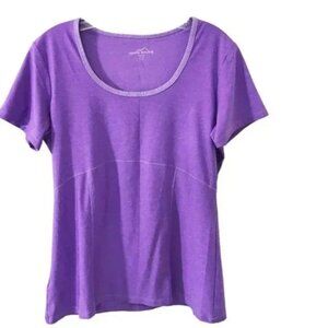 Eddie Bauer Short Sleeve Scoop Neck Top Purple L